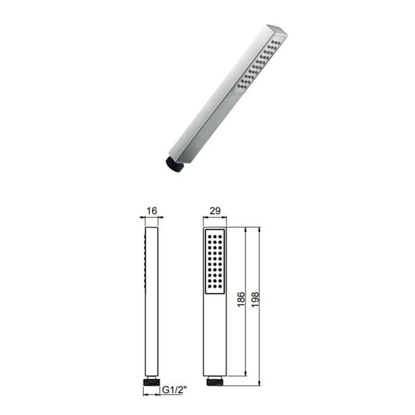 Τηλέφωνο ντους Thin black matt E082070-400